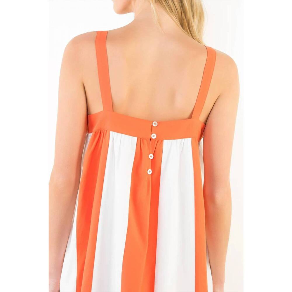 NEW THML maya midi dress in red orange stipe - Picture 4 of 5